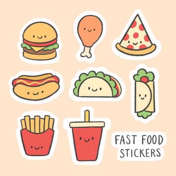 Hướng Dẫn Vẽ Sticker Đồ Ăn Cute Đơn Giản Mới Nhất 2022