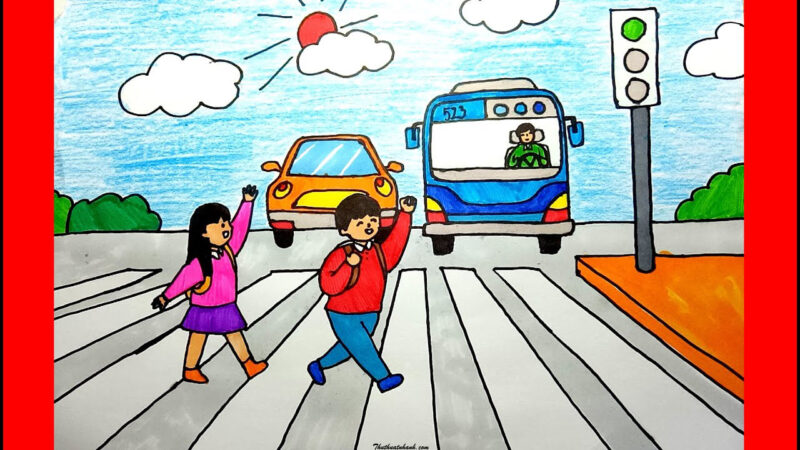 Vẽ tranh an toàn giao thông cho học sinh